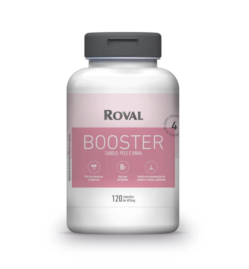 Booster Cabelo, Pele e Unha 403mg – 120 Caps ROVAL