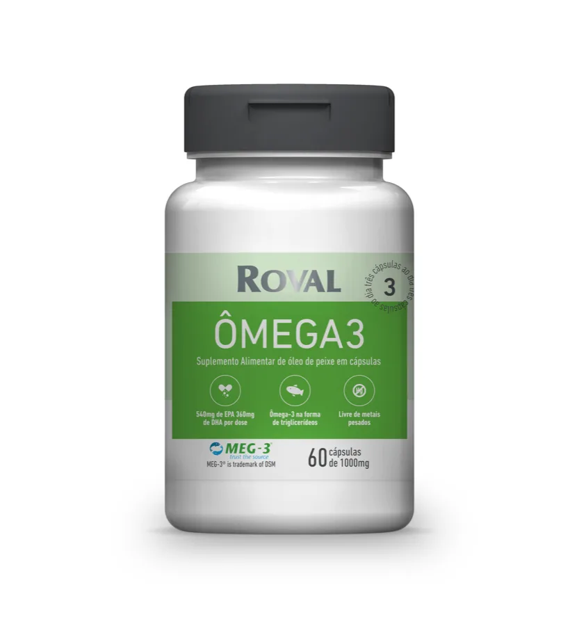 Ômega 3 1g (180 EPA/120 DHA) 60 Caps Roval