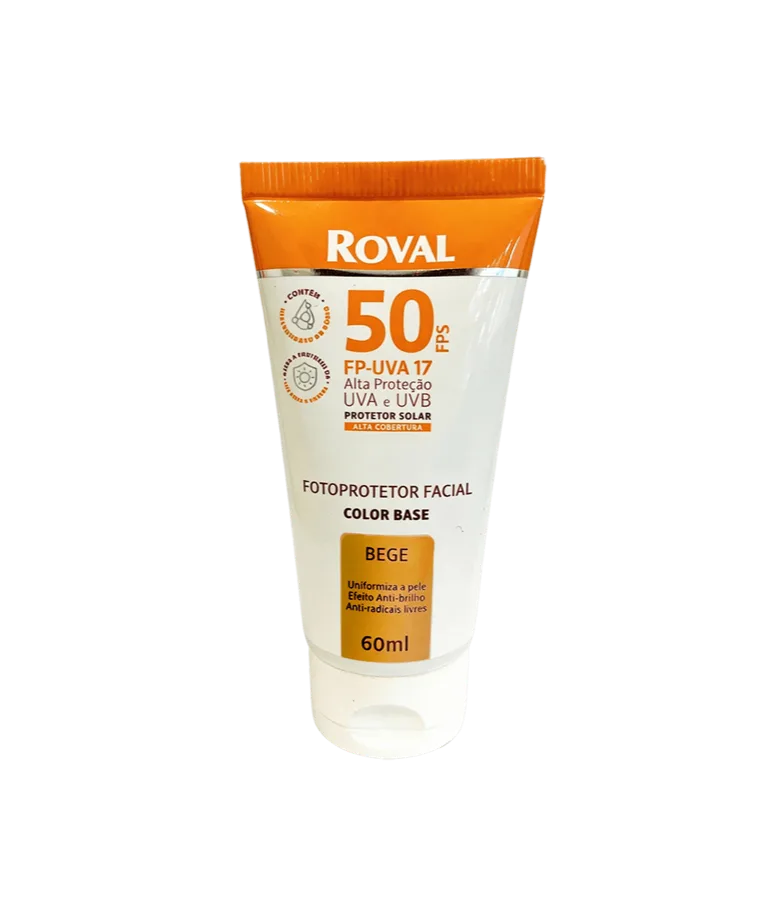 Protetor Facial Roval Beige FPS 50 60ml