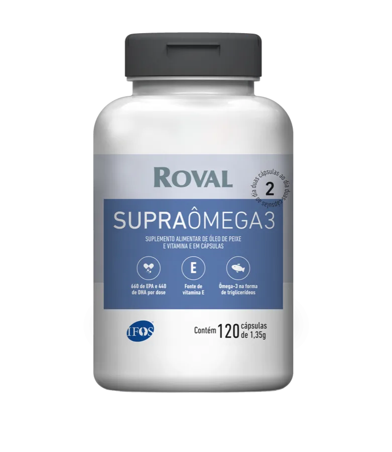 Supra Ômega 3 – 1g (DHA 440mg / EPA 660ml) 120 Caps Roval